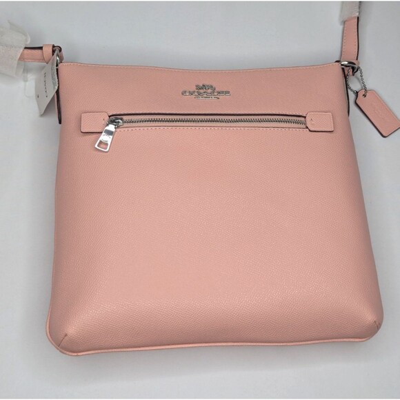 COACH Women's Rowan File Bag in Crossgrain Leather (Light Pink) NWT - Picture 6 of 10
